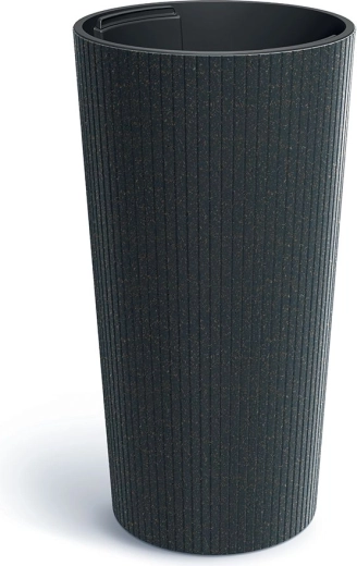 Maceta Lamia slim eco wood antracita