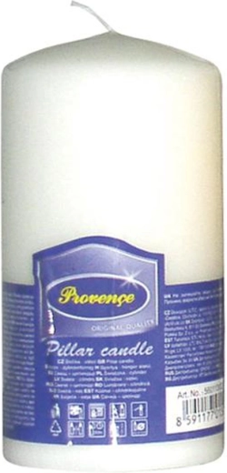 Vela de parafina cilíndrica blanca 6,3 × 12,5 cm