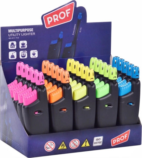 Encendedor telescópico recargable PROF 12 cm – mix de colores