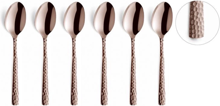 Cucharillas moka de acero inoxidable Amefa Felicity, 6 uds., rosas