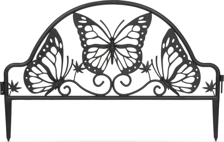 Bordillo de plástico para jardín con motivo de mariposas