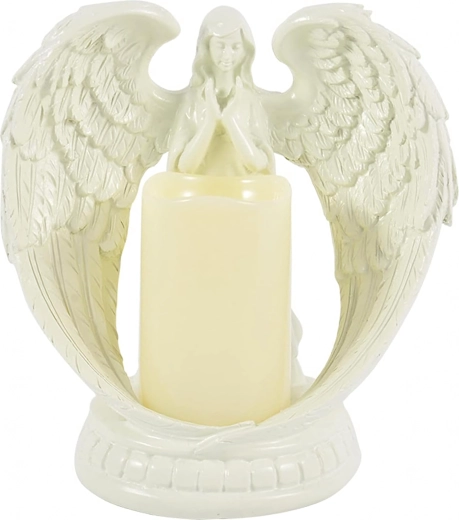 Ángel decorativo con vela LED 16 cm