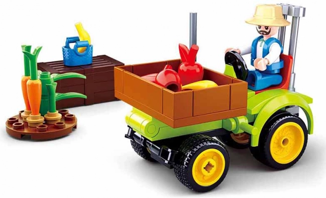 Set de construcción Sluban Pueblecito Granja: Tractor de frutas
