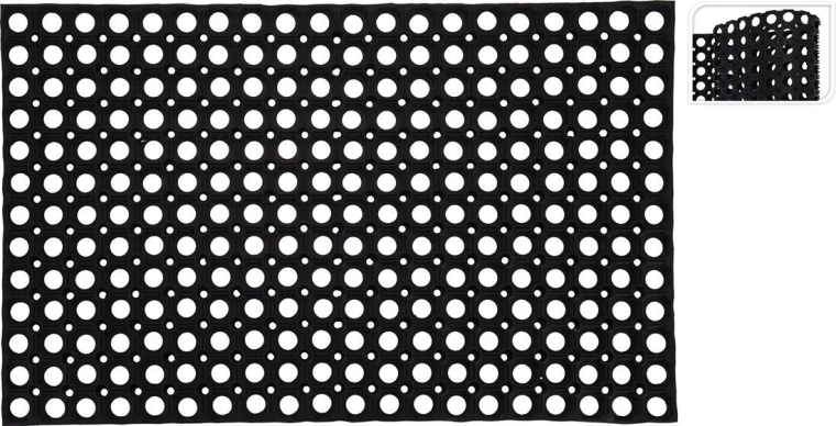 Felpudo de goma perforado 50 × 80 cm negro