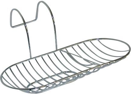 Jabonera ovalada colgante para bañera, 28 × 12,5 cm, cromo