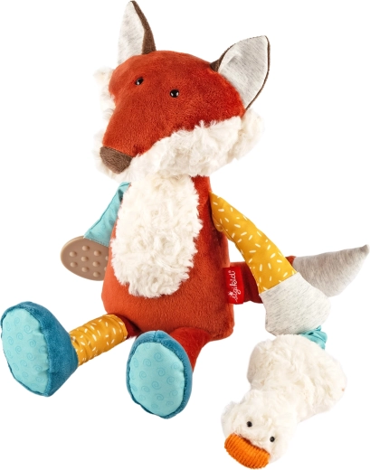 Sigikid juguete de peluche de desarrollo zorro con sonajero, crujido y mordedor 32 cm