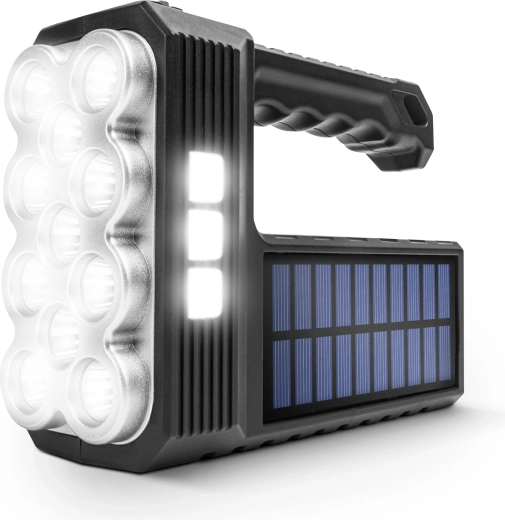 Linterna LED COB solar con función de lámpara de trabajo