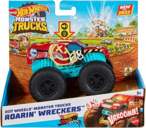 Hot Wheels Monster Trucks Roarin' Wreckers 1:43 con luces y sonidos
