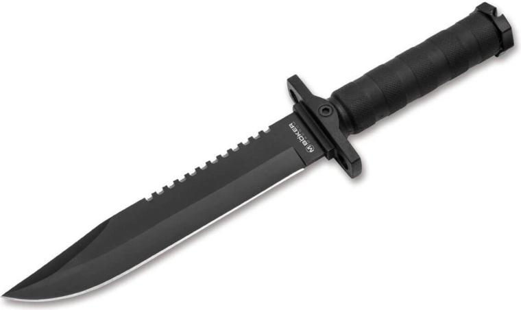 Cuchillo de supervivencia Magnum John Jay 20,5 cm, negro, FRN, funda de plástico