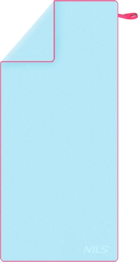 Toalla de microfibra de secado rápido NILS, azul claro/rosa