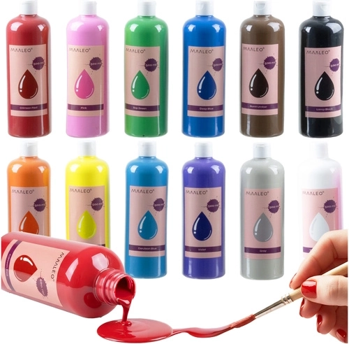 Pinturas de témpera Maaleo 12 × 500 ml - 12 unidades