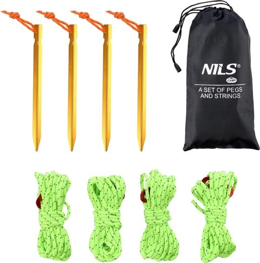 Juego de piquetas de tienda y cuerdas tensores NILS Camp