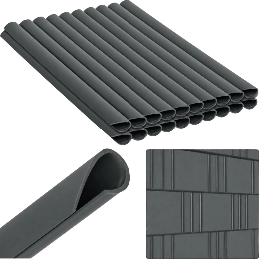 Clips para cinta de valla, antracita, 19 cm, 20 uds.