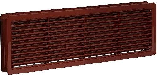 Rejilla de ventilación para puerta 400 × 130 mm, marrón, plástico (2 uds.)