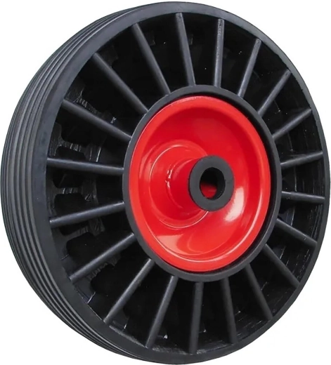Rueda maciza metálica para carretilla 250 mm, buje 20 mm