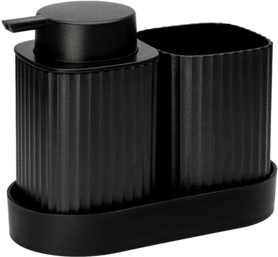 Negro mate y superficie acanalada