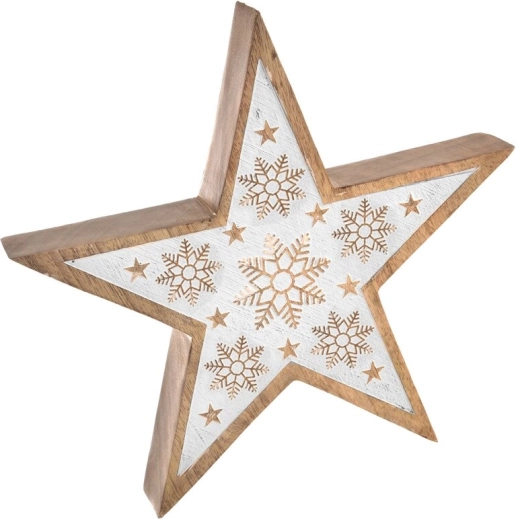 Decoración navideña colgante Estrella mango blanca 25 cm