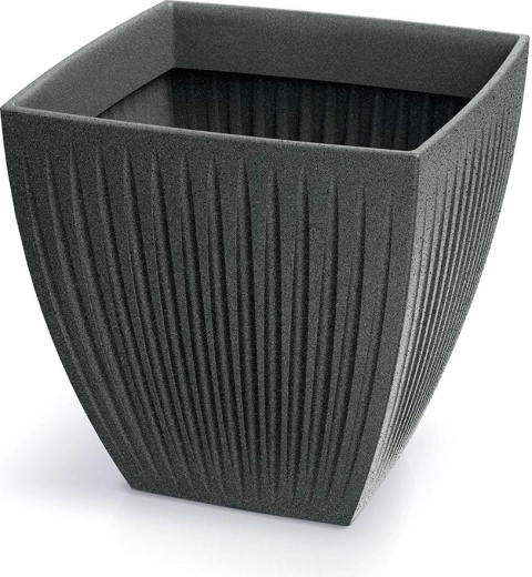 Macetero Latia Square Midl 48 × 48 × 48 cm – granito negro