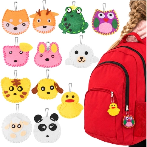Kit creativo de costura para niños Kruzzel con colgantes de animales - 12 unidades