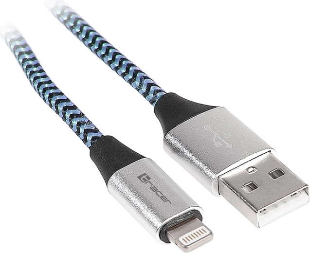 Cable de red USB 2.0 Lightning para iPhone negro-azul 1 m