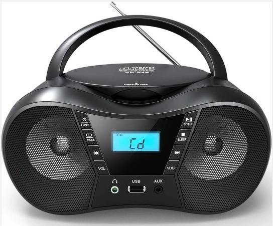 Reproductor de CD portátil con USB y Bluetooth