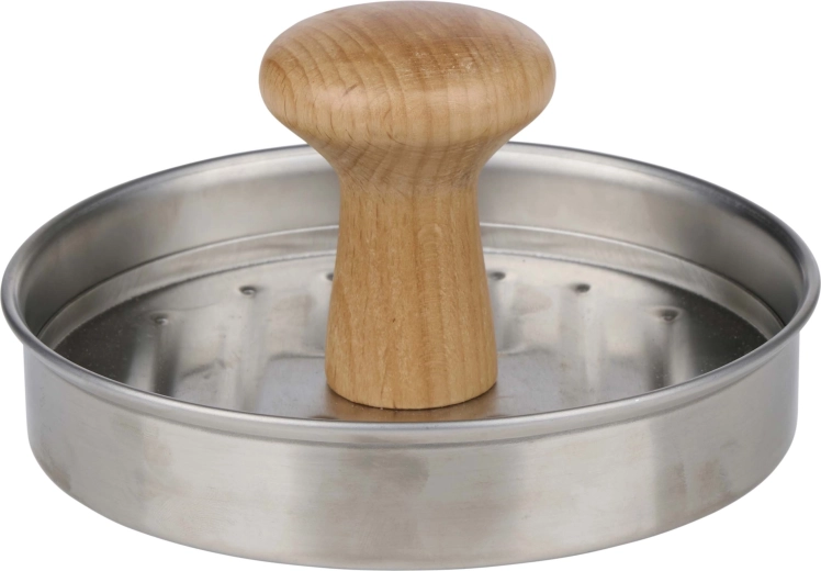 Prensa para hamburguesas ALPINA de metal y madera 13 × 13 × 6 cm