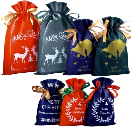 Bolsas de regalo navideñas Ruhhy, set de 8 uds., textiles