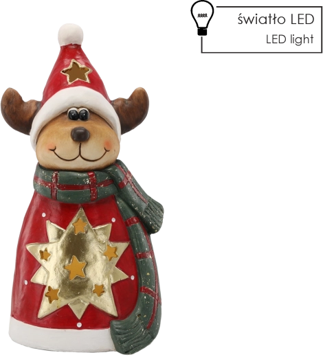 Figura navideña – reno con estrellitas LED 40 cm