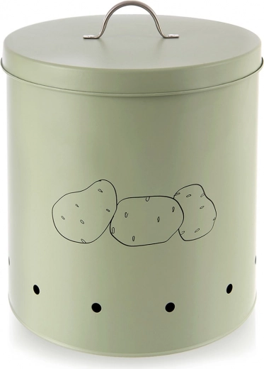 Caja metálica verde para patatas y verduras GREENISH 8,7 l