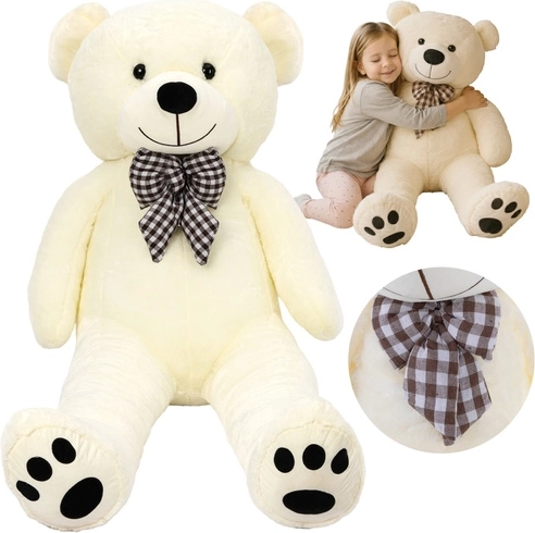 Osito de peluche Kruzzel XL 146 cm ecru con lazo