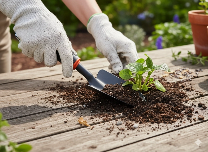 Práctica para trabajar con tierra y plantones