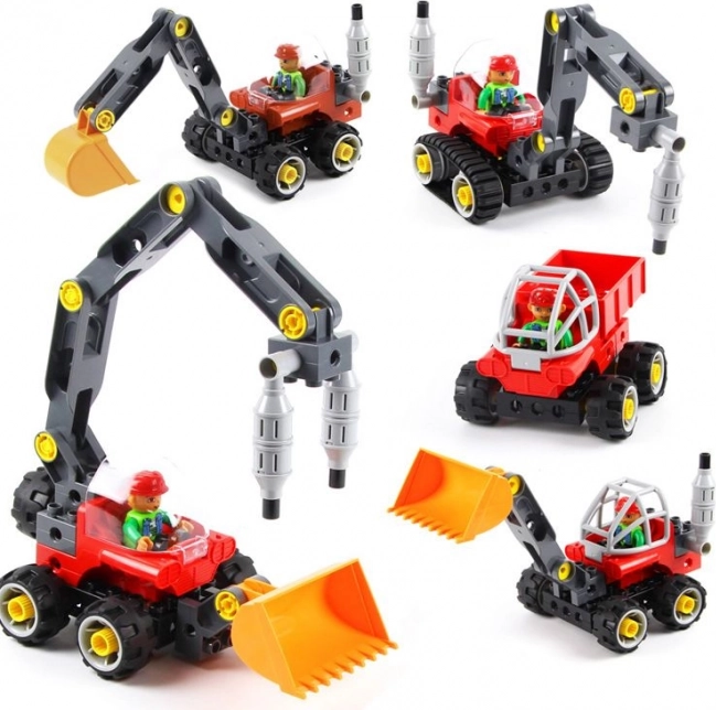 Set de construcción 5 en 1 – máquinas de obra, 42 piezas + 5 tarjetas