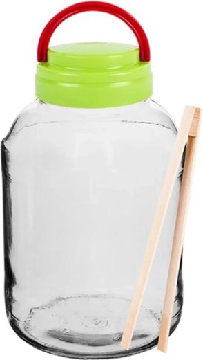 Tarro para encurtidos con tapa y pinzas 3 l