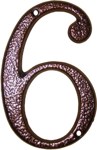 Número de casa 6, marrón, zinc