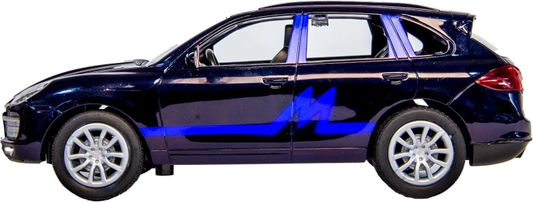 Coche teledirigido rápido con gráficos azules