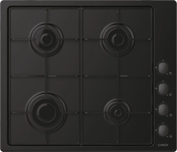 Placa de gas Idea – vidrio negro, 4 quemadores