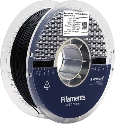 Filamento PLA extraflexible de 1,75 mm, 1 kg, negro