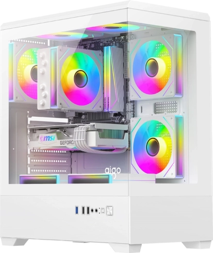 Caja de PC DarkFlash C365 blanca + 5 ventiladores