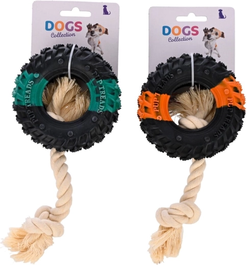 Juguete para perro de cuerda y goma 20 cm (2 variantes)