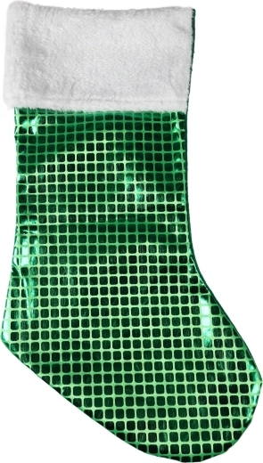 Calcetín navideño verde 43 cm