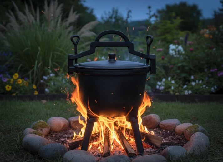 Trípode estable para cocinar sobre el fuego