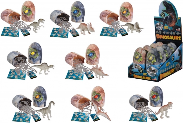 Figura de dinosaurio en huevito: brilla en la oscuridad, 8 tipos