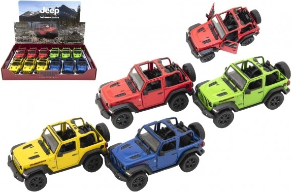Modelo metálico Jeep Wrangler 2018 con techo abierto