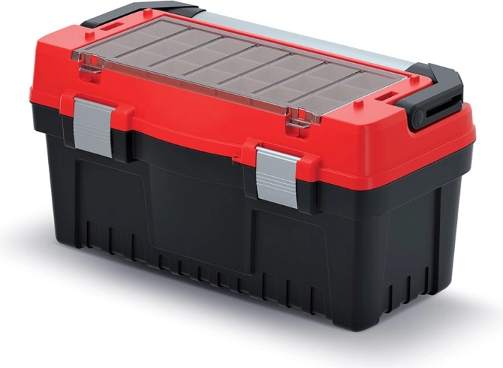 Maletín para herramientas EVO con asa metálica y cierres, rojo