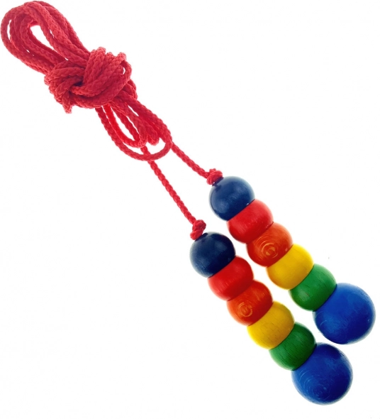 Cuerda para saltar de colores HESS con mangos de madera 2,3 m
