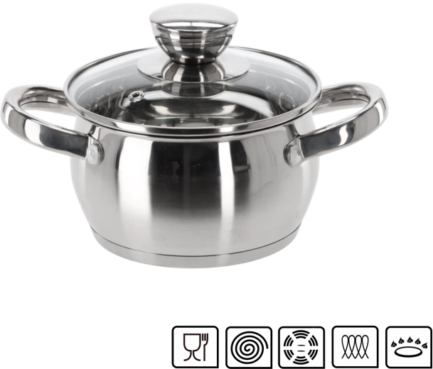 Olla de acero inoxidable con tapa Belly 1 l 14 cm