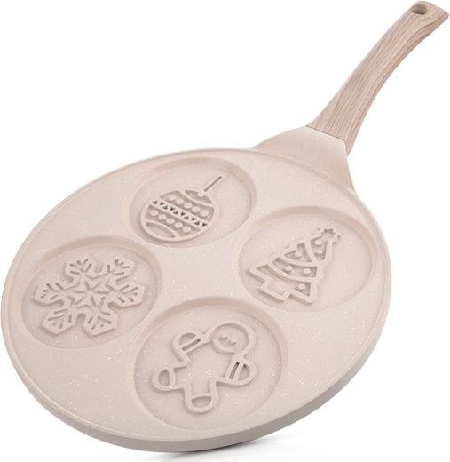 Sartén de granito para huevos y tortitas 26 cm, 4 formas navideñas