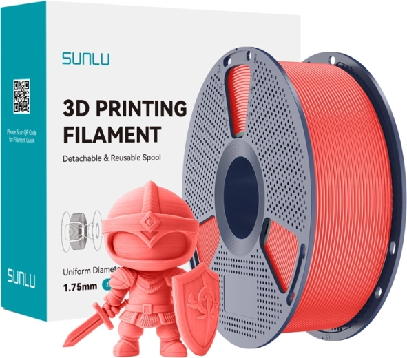 Filamento SUNLU PLA+ 1,75 mm – rojo cereza