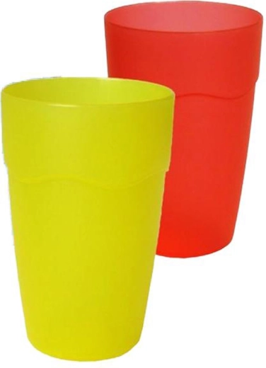 Vaso infantil de plástico con asa, 200 ml – colores surtidos