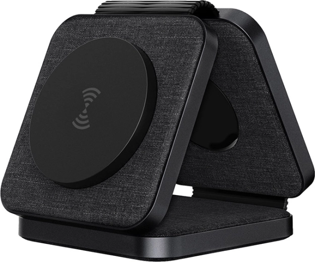 Solight cargador inalámbrico de viaje plegable 3 en 1 compatible con MagSafe